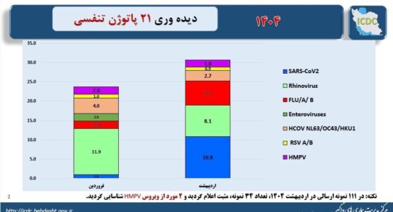 کرونا شایع‌ترین ویروس تنفسی کشور/ شناسایی ۲مورد ابتلابه HMPV