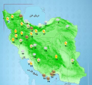 بارندگی در استان آذربایجان شرقی و مناطقی از شمالغرب کشور